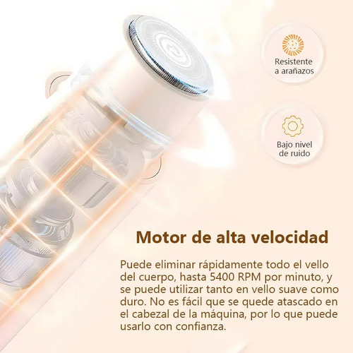 Inalambrico Depiladora Facial Maquina Mujer Recargable Usb Color Blanco