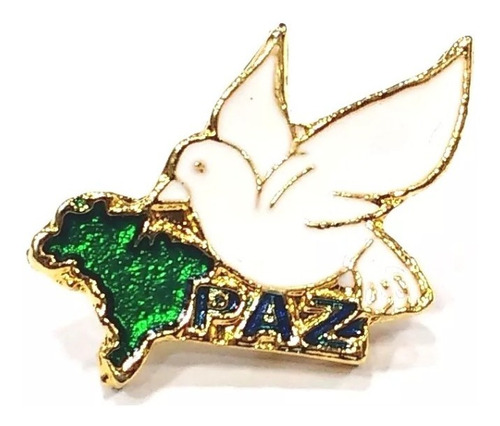 Pim Bótom Broche Pin Pomba Da Paz Cristão Folheado A Ouro