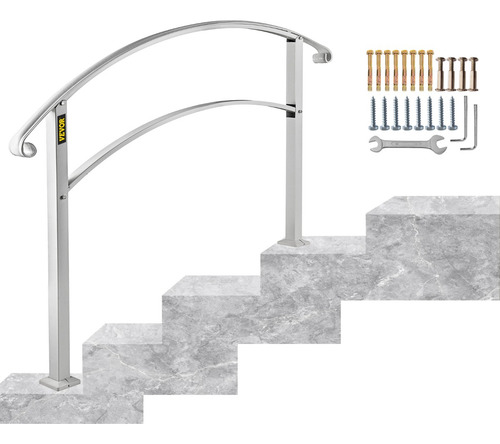 Vevor Barandal Pasamanos De Escalera 4 Pasos Hierro Forjado Color Blanco