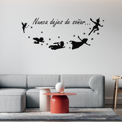 Vinilo Decorativo Peter Pan Nunca Dejes De Soñar 120x50cm