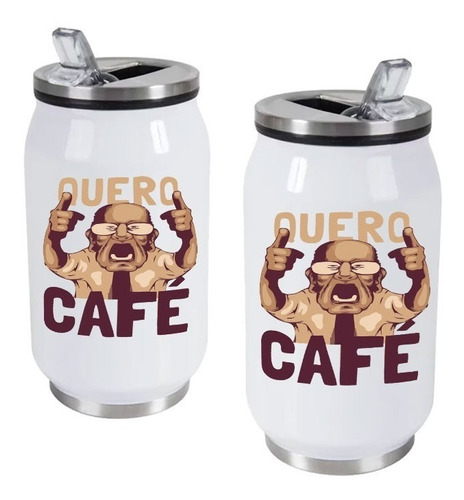 Copo Térmico Quero Café De Metal Com Tampa De Bico Retrátil