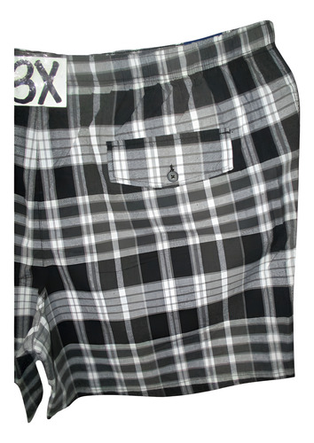 Short Negro Y Gris Cuadros De Hombre Talla 3x Basic Edition