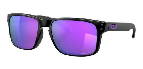 Anteojos de sol Oakley Holbrook Standard con marco de o matter color matte black, lente violet de plutonite prizm, varilla matte black de o matter - OO9102