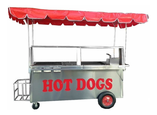 Carrito Para Hot Dogs Y Hamburguesas Al Carbón De 2.00 Mts