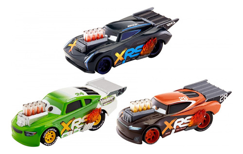 Disney Pixar Cars Xrs Drag Racing Vehicle 3 Paquetes