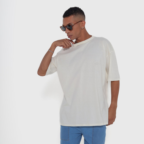 Kit 5 Camisetas Oversized Masculina 100% Algodão Gola Grossa