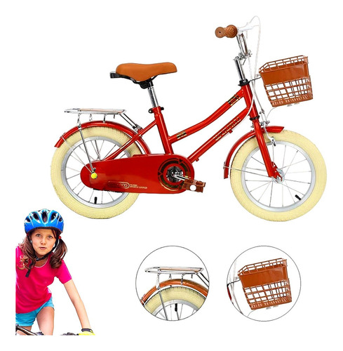 Bicicleta Urbana Infantil R-20 Canastilla Ruedas Auxiliares Color Rojo Tamaño del cuadro 20