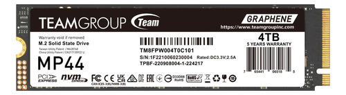 Teamgroup Mp44 4tb Slc Cache Gen4x4 M.2 2280 Pcie 4.0 Con