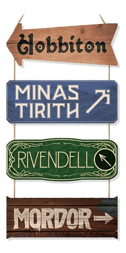 Placas Terra Média Mordor Hobbit | Senhor Dos Anéis