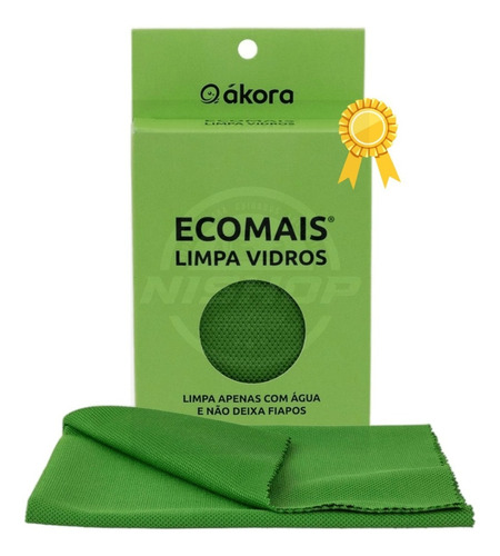 Pano Limpa Vidros Espelho Ecológico Prático Fácil Eficiente Cor Verde