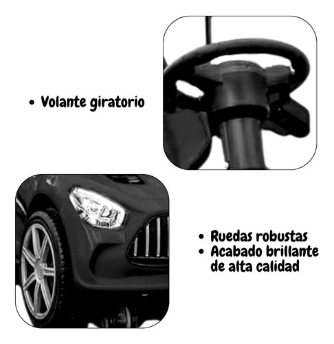 Carrito Andador Para Niños Pequeños 3 En 1 Mercedes Negro
