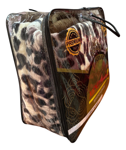 Frazada Extra Gruesa Doble Reversible 2.5 Plaza, Abrigadas Animal Print Tonos Marrones/negro 2