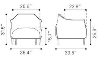 Imagen 7 de 10 de Sillon Individual Modelo Julian - Espresso Këssa Muebles