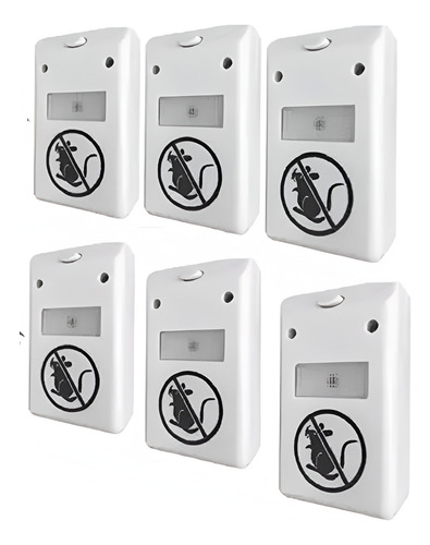 Repelente Ultrasonido Plagas Ratas Cucarachas Arañas Packx6