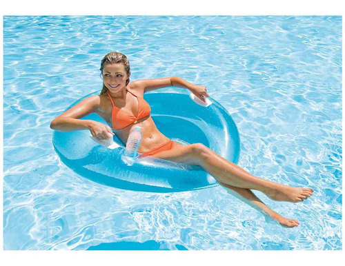 Sillón Redondo Inflable Para Bebe Intex 58883 Color Azul