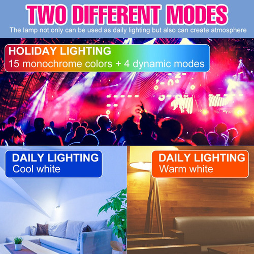 Lámpara Led Mr16, Bombilla Inteligente, Foco De Color, Letre