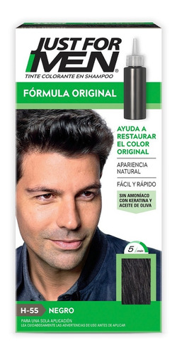 Tinte Just For Men Shampoo Fórmula Original Negro (h-55)