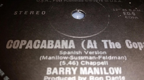 Barry Manilow Copacabana (at The Copa) Vinilo Maxi Australia