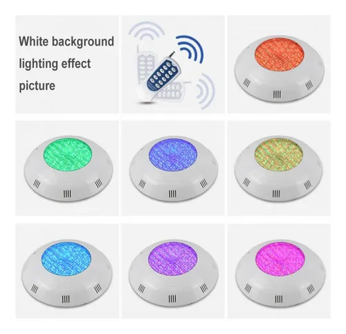 Foco Led Piscina Con Control Remoto 18w Color 12v Rgb