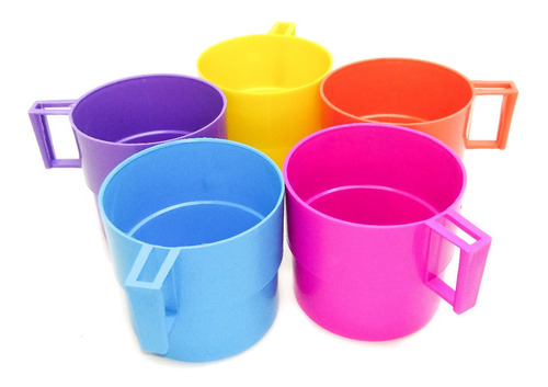 Pack 25 Tazas Plastica 250ml Colores Surtidos 