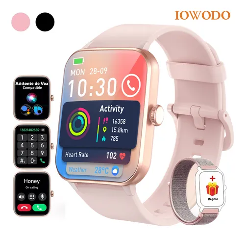 Reloj Smartwatch Mujer Hombre, Blackview R50 1.85 Smart watch, Notificación De Mensajes, Ios/android Smartwatches, Deportivo Salud, Lcd Fitness Bluetooth Color De La Caja Rosa