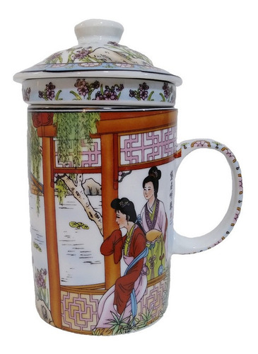 Taza Ceramica Con Filtro Oriental Palacio Lago  3pza Menaje