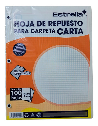 Repuesto De Hojas Para Carpeta Carta 200 H 3 Perforaciones