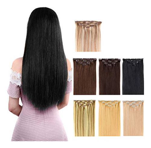 Extensiones De Cabello Humano De 20 Pulgadas Con Clip En Cab