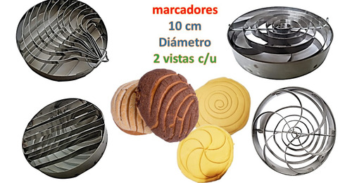 Marcador Cortador Conchas Set 2 Pzs Metal 4 Vistas 10 Cm