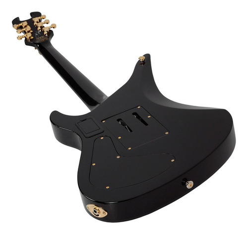 Guitarra elétrica Schecter Synyster Custom-S de mogno gloss black with gold stripes brilhante com diapasão de ébano