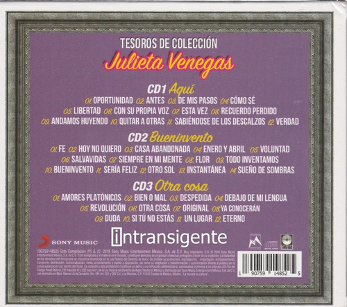 Julieta Venegas - Tesoros De Coleccion (3 Cd Set Nuevo)