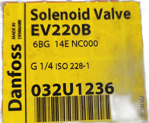 Valvula Solenide Danfoss Ev220b 1 Bsp Int. G1/4 032u1236
