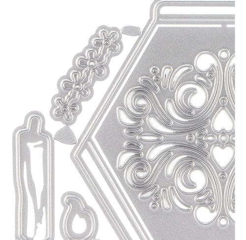 De Troquel De Corte Diy Caja Hexagonal De Metal Grabado En