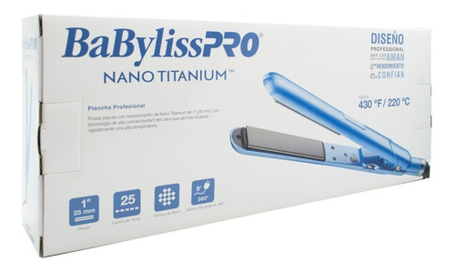 Imagen 10 de 11 de Planchita de pelo BaBylissPRO Nano Titanium 9555 azul 240V