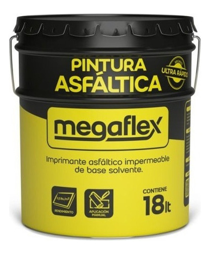 Pintura Asfaltica Megaflex  Base Solvente X 18lts Pintumm