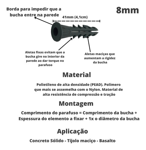 Pacote Kit 2000 Un Buchas 8mm Com Aba Bucha N8 Usaf