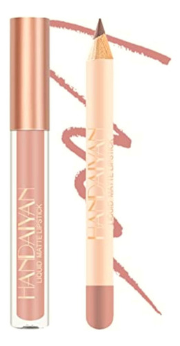Nanyaciv Juego De Delineador De Labios Y Lápiz Labial,