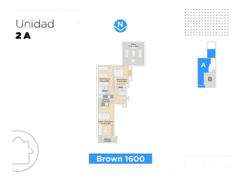 Imagen 2 de 14 de Departamento En Venta Zona Centro De 2 Dormitorios - Brown 1667