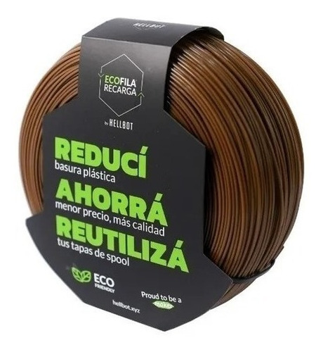 Filamento Hellbot Ecofila Recarga Pla Marrón