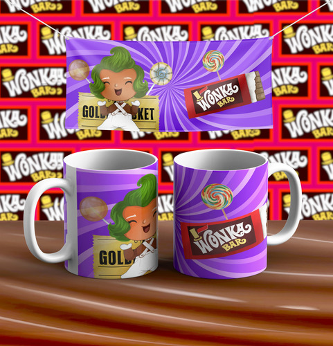 Kit Imprimible Plantillas Tazas Willy Wonka Sublimación M1