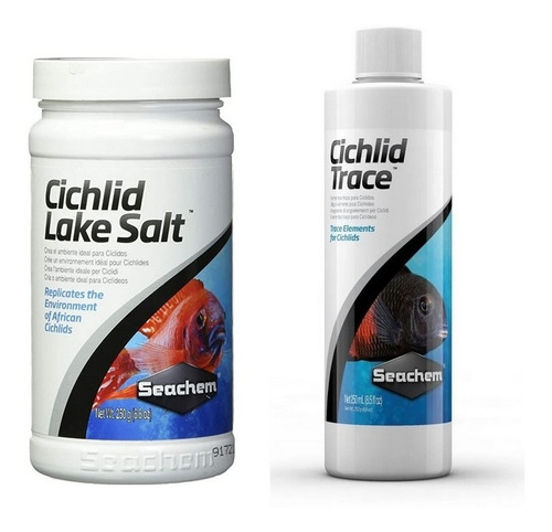 Kit Seachem Cichlid Trace 250ml + Cichlid Lake Salt 250g