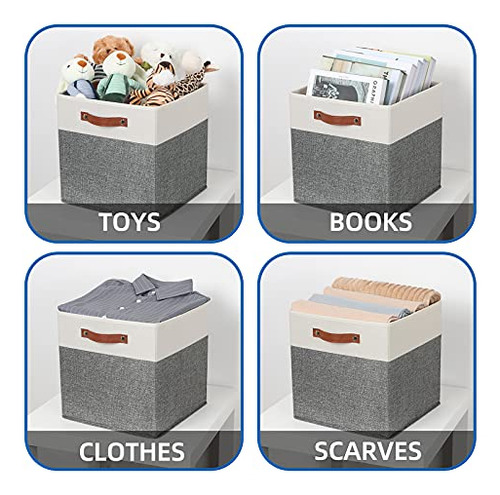 Temary 13x13 Cubos De Almacenamiento 4 Pack Cubo De Tela Con