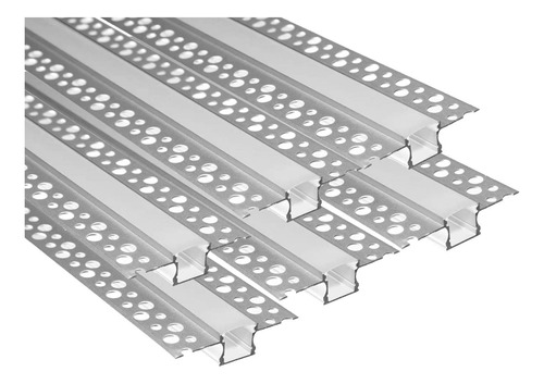 Canal De Aluminio Led De Yeso, Paquete De 6 Tiras De Luz Led