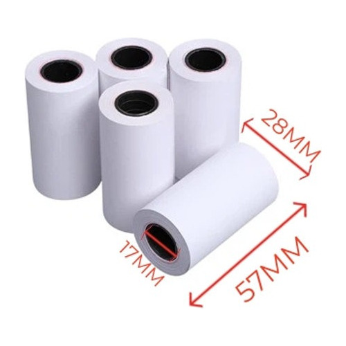 Rollos Papel Térmicos 57 X 28mm Mandril*17mm C/u Jwk