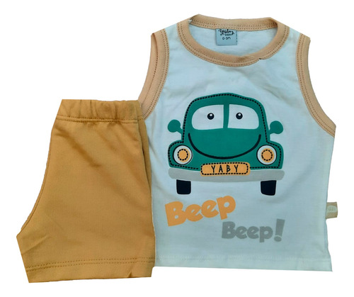 Conjunto Remera Musculosa Y Short Beep Beep   24032yb