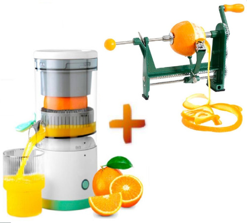 Exprimidor D Naranjas Recargable + Pelador D Metal D Naranja