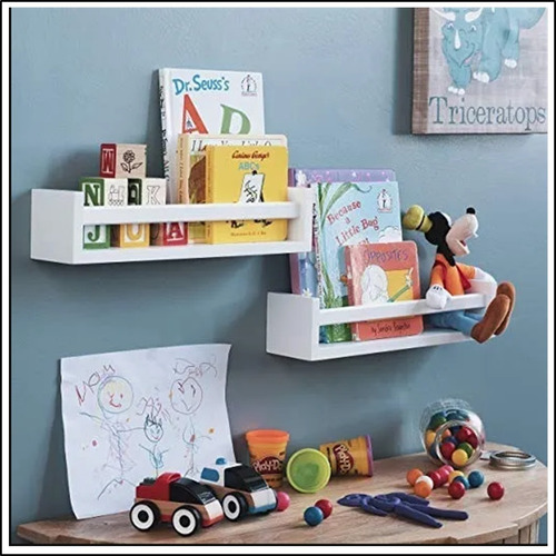 Imagen 3 de 7 de Estante Montesori Infantil Laqueado Flotante 60cm Libros