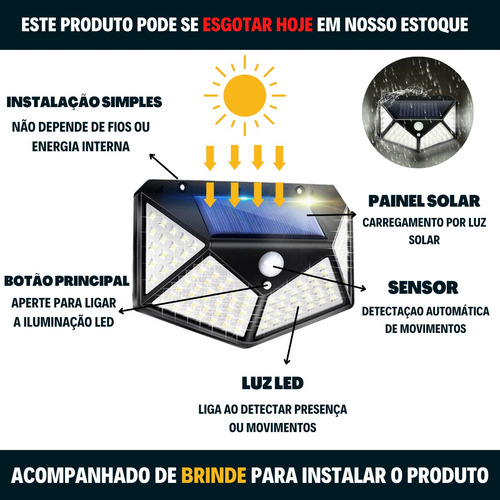 Kit 5 Refletor Residencial Automatico 40w Sensor Movimento