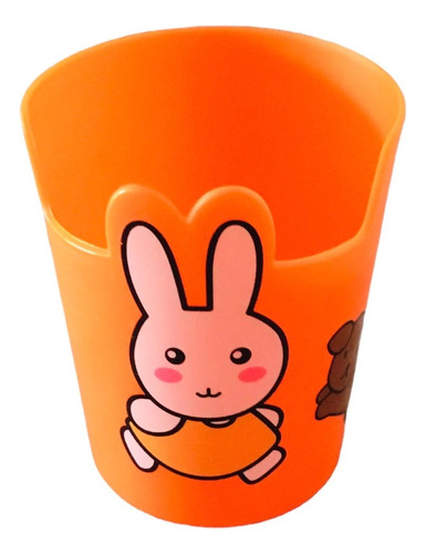 Porta Lápices Conejita Kawaii Naranja Con Porta Celular