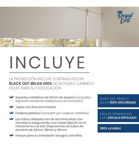 Imagen 4 de 9 de Cortinas Black Out Roller Belga Importado 100% Bloqueo